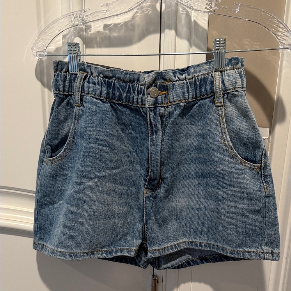 Urban Outfitters Light Blue Elastic Waist Denim Shorts